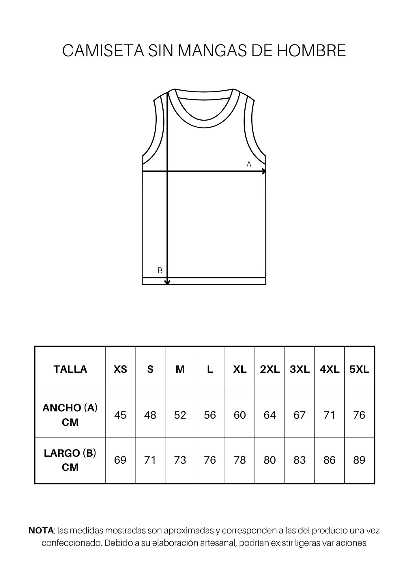 Guía de tallas de Camiseta de baloncesto de hombre personalizada